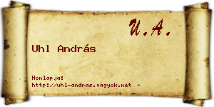 Uhl András névjegykártya